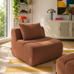 Chauffeuse PANTONE 1 place tissu terracotta