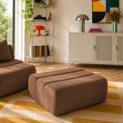 Pouf PANTONE 1 place tissu marron