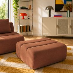 Pouf PANTONE 1 place tissu terracotta