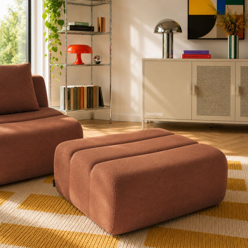 Pouf PANTONE 1 place tissu terracotta