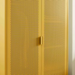 Armoire PANTONE métal jaune moutarde 2 portes
