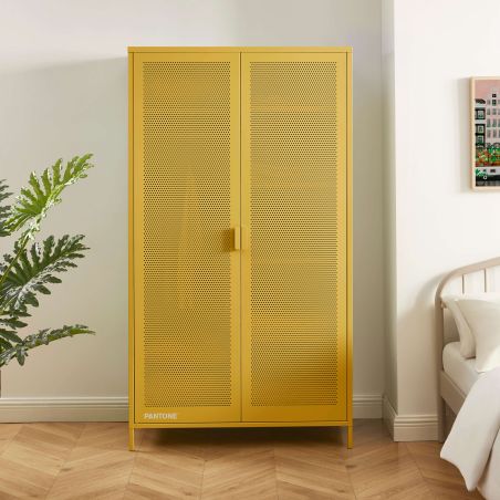 Armoire PANTONE métal jaune moutarde 2 portes