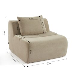 Chauffeuse PANTONE 1 place tissu taupe