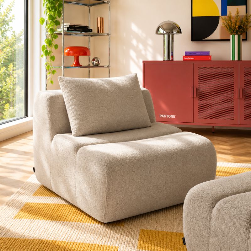 Chauffeuse PANTONE 1 place tissu taupe