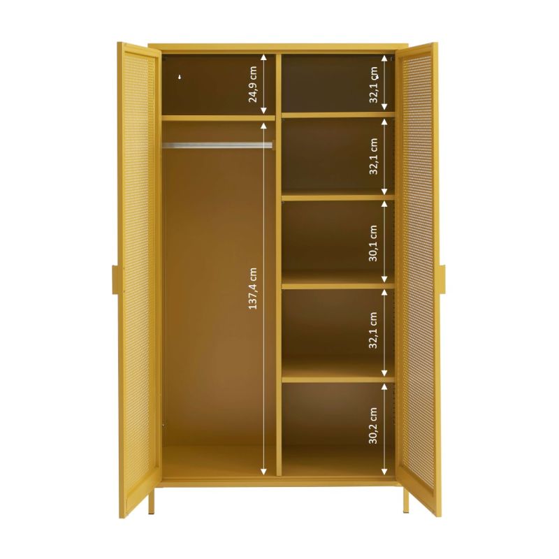 Armoire PANTONE métal jaune moutarde 2 portes