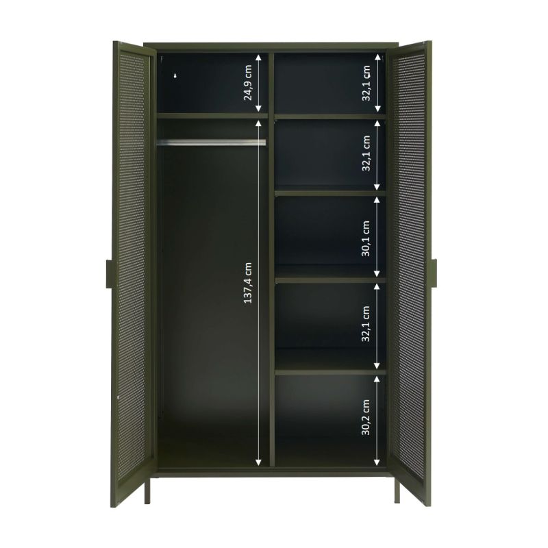 Armoire PANTONE métal vert olive 2 portes