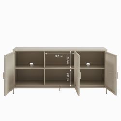 Buffet PANTONE 3 portes métal taupe 160cm