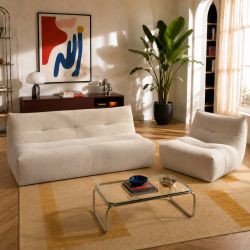 Banquette PANTONE 2 places tissu beige