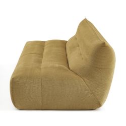 Banquette PANTONE 2 places tissu jaune moutarde