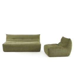 Banquette PANTONE 2 places tissu vert olive