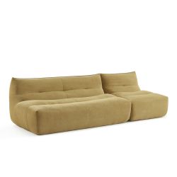 Chauffeuse PANTONE 1 place tissu jaune moutarde