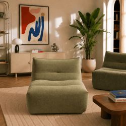 Chauffeuse PANTONE 1 place tissu vert olive