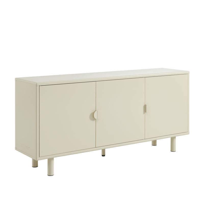 Buffet PANTONE métal beige tofu 3 portes 160cm