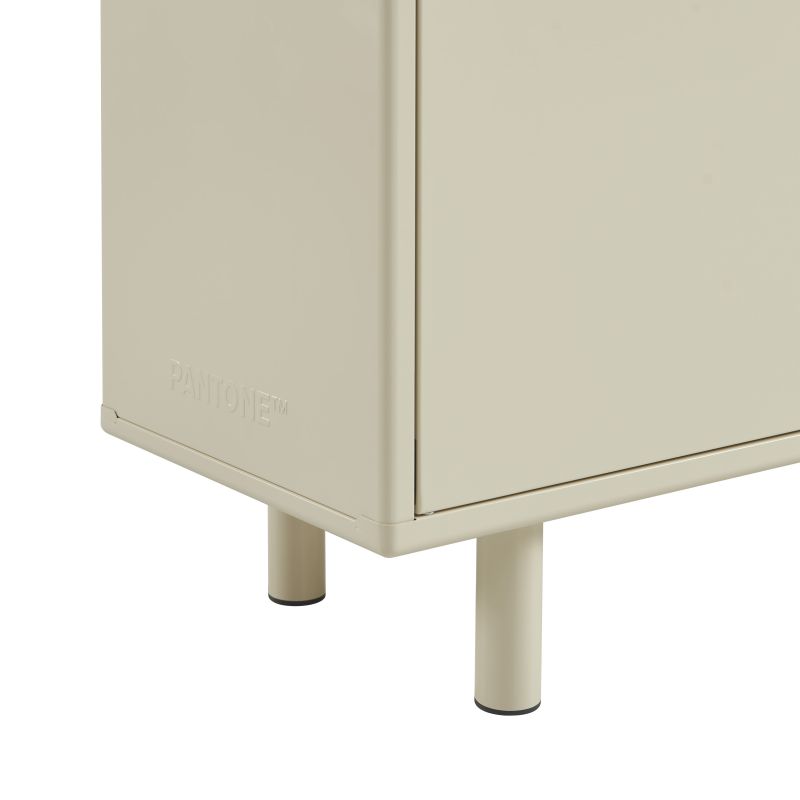 Buffet PANTONE métal beige tofu 3 portes 160cm