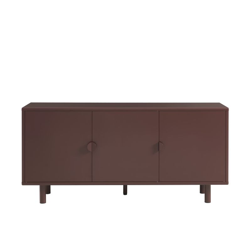 Buffet PANTONE métal marron chocolat 3 portes 160cm