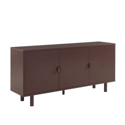 Buffet PANTONE métal marron chocolat 3 portes 160cm