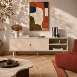 Meuble TV PANTONE métal beige tofu 180cm
