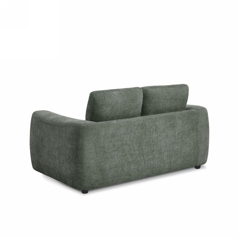 Canapé droit fixe KEREA 2 places tissu chenille vert