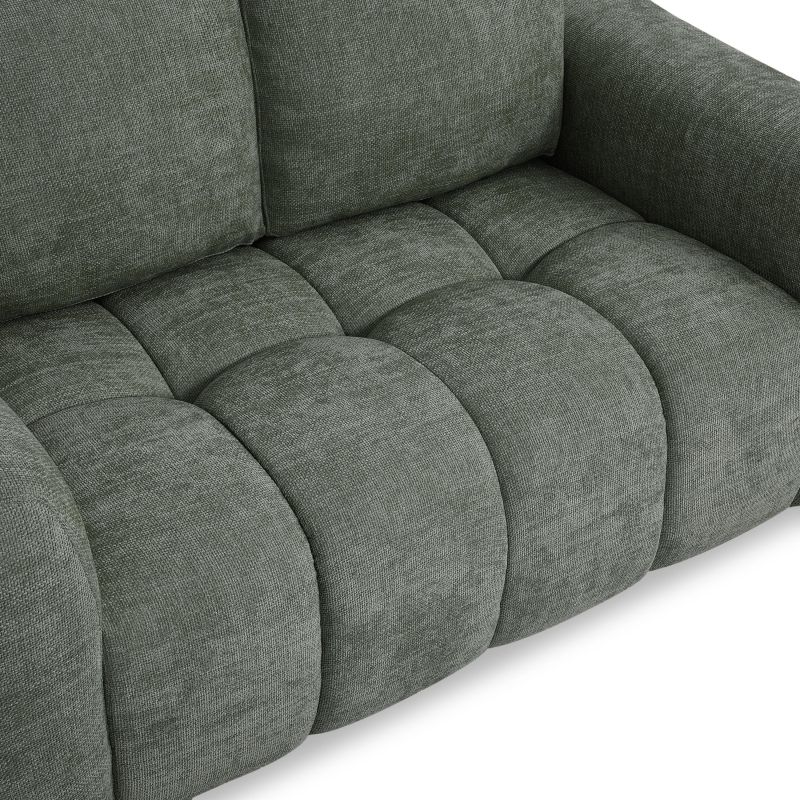 Canapé droit fixe KEREA 2 places tissu chenille vert
