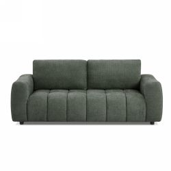 Canapé droit fixe KEREA 3 places tissu chenille vert