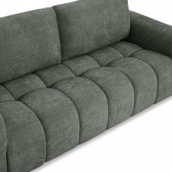 Canapé droit fixe KEREA 3 places tissu chenille vert