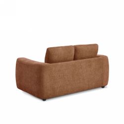 Canapé droit fixe KEREA 2 places tissu chenille terracotta
