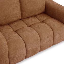 Canapé droit fixe KEREA 2 places tissu chenille terracotta