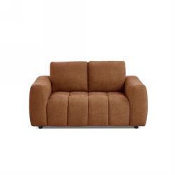 Canapé droit fixe KEREA 2 places tissu chenille terracotta