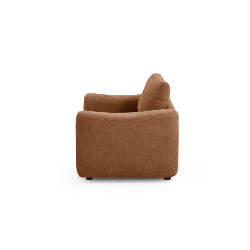 Fauteuil fixe KEREA 1 place tissu chenille terracotta