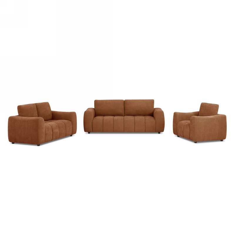 Fauteuil fixe KEREA 1 place tissu chenille terracotta