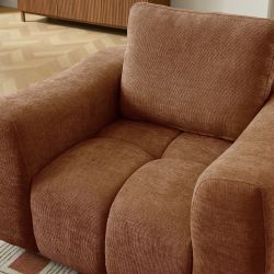 Fauteuil fixe KEREA 1 place tissu chenille terracotta