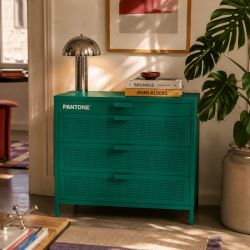 Commode PANTONE 4 tiroirs métal émeraude 80cm