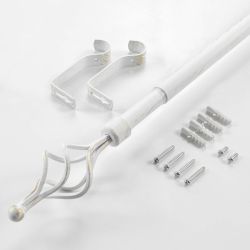 Tringle extensible TWISTY blanc/doré, kit complet (120210 cm)