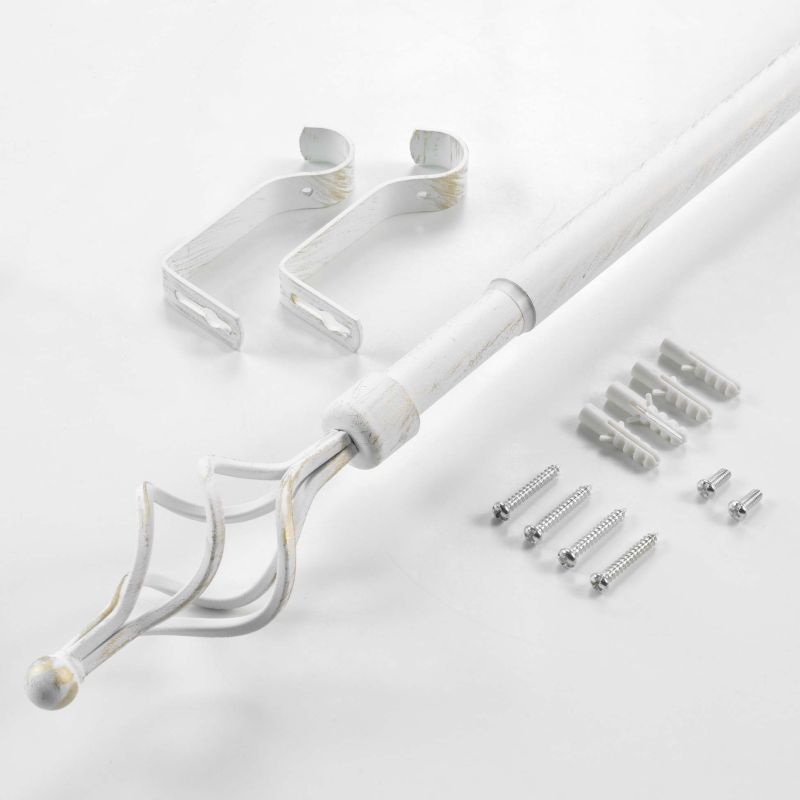 Tringle extensible TWISTY blanc/doré, kit complet (120210 cm)