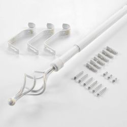 Tringle extensible TWISTY blanc/doré, kit complet (210380 cm)