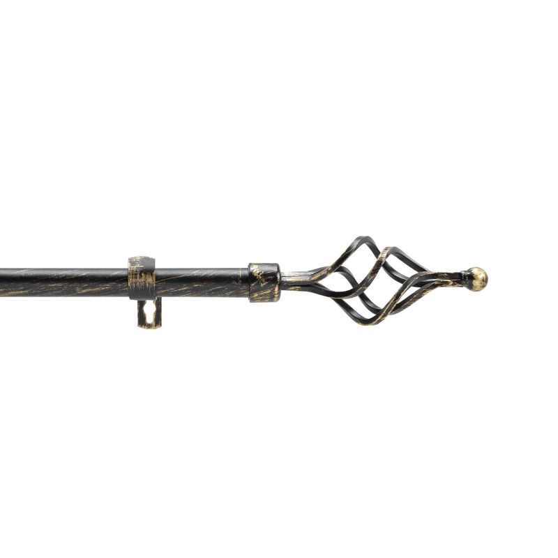 Tringle extensible TWISTY noir/doré, kit complet (120210 cm)