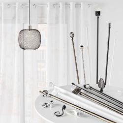Tringle extensible ARABESQUE blanc, kit complet (120210 cm)