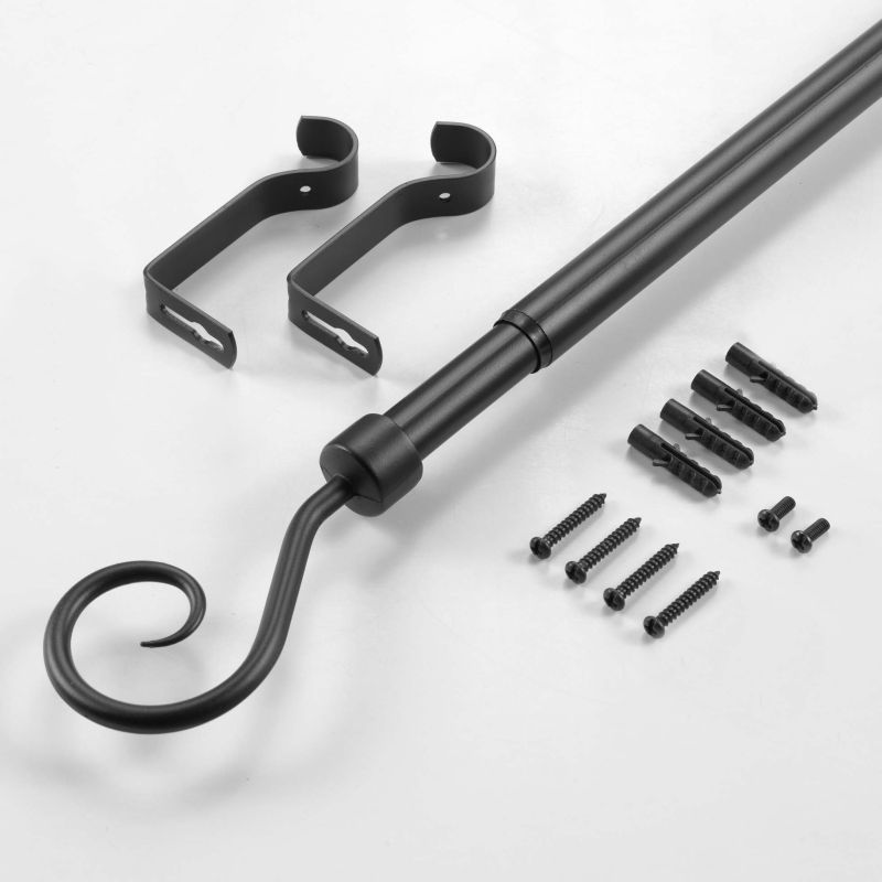 Tringle extensible ARABESQUE noir, kit complet (120210 cm)