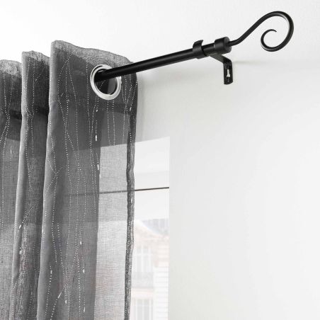 Tringle extensible ARABESQUE noir, kit complet (210380 cm)