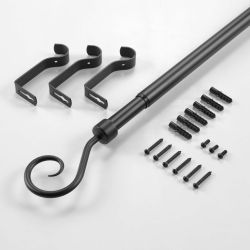Tringle extensible ARABESQUE noir, kit complet (210380 cm)