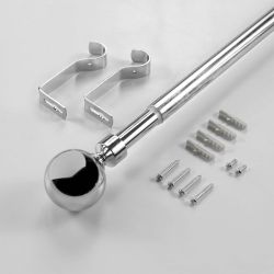 Tringle extensible SPHERA chrome, kit complet (120210 cm)