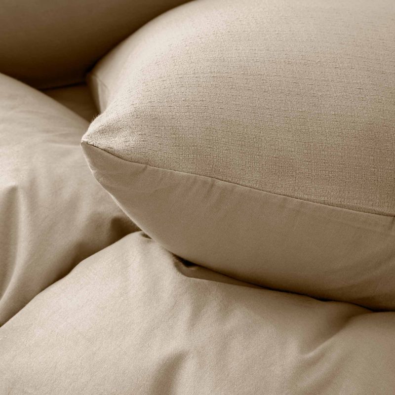 Parure de couette CLARA naturel 240x220 cm (taies d'oreillers + couette)
