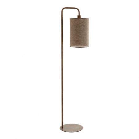 Lampadaire KELA bois foncé et abat jour marron 33,5x28x155 cm