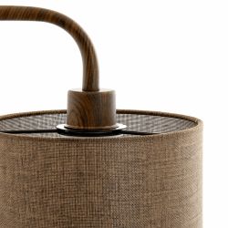 Lampadaire KELA bois foncé et abat jour marron 33,5x28x155 cm