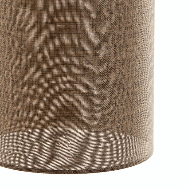 Lampadaire KELA bois foncé et abat jour marron 33,5x28x155 cm
