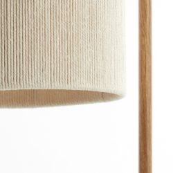 Lampadaire KELA bois et abat jour corde beige 33,5x28x155 cm
