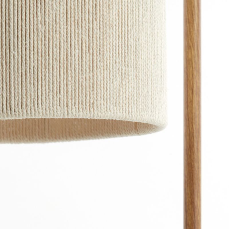 Lampadaire KELA bois et abat jour corde beige 33,5x28x155 cm