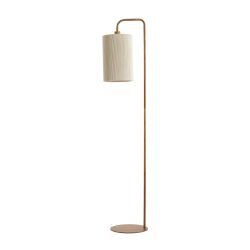 Lampadaire KELA bois et abat jour corde beige 33,5x28x155 cm