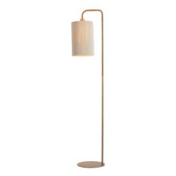 Lampadaire KELA bois et abat jour corde beige 33,5x28x155 cm