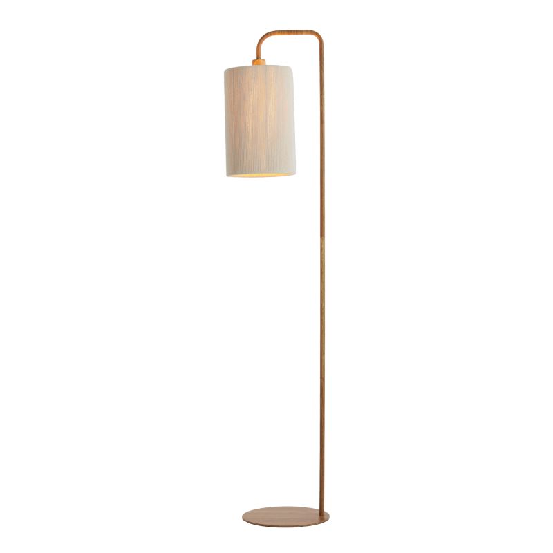 Lampadaire KELA bois et abat jour corde beige 33,5x28x155 cm